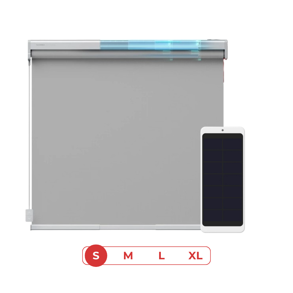 SwitchBot Roller Shade + SwitchBot Solar Panel for Roller Shade Bundle | Smart Automatic Blinds, Fits Any Window - Grey