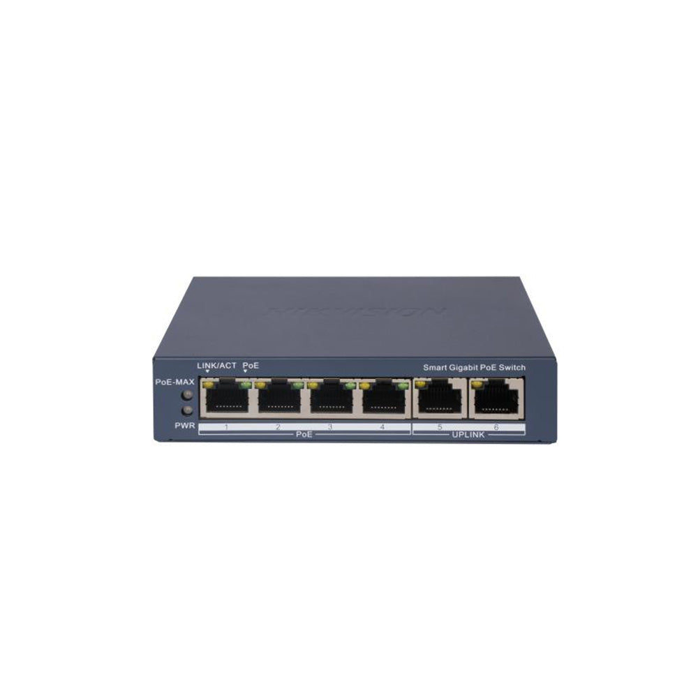 Hikvision DS-3E1506P-EI 4-Port Gigabit Smart PoE Switch for IP cameras and CCTV surveillance systems