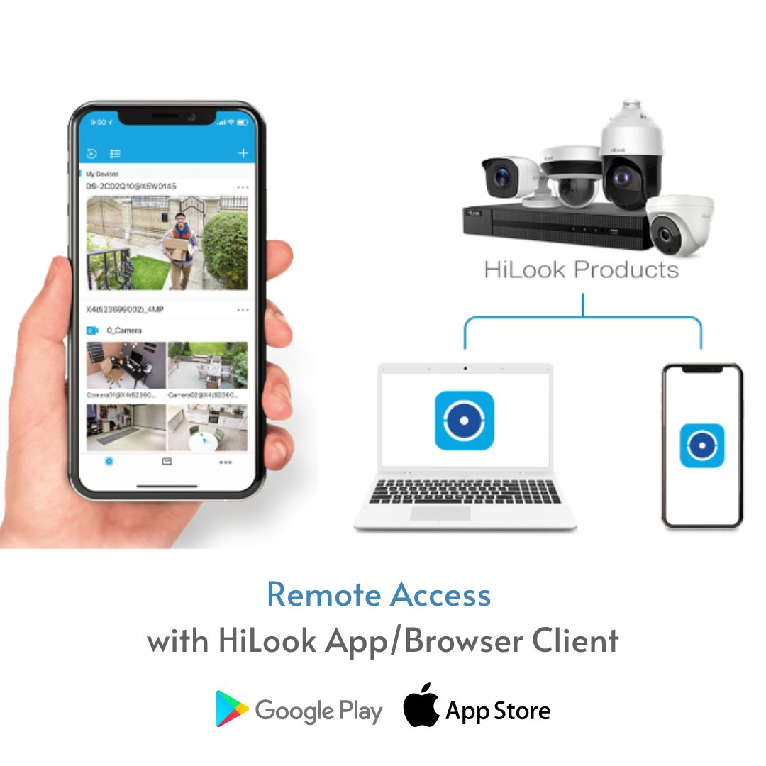 HiLook IPC-T249HA 4MP Wired PoE Security Camera | Smart AI Person/Vehicle Notifications, IP67, Spotlight Night Vision