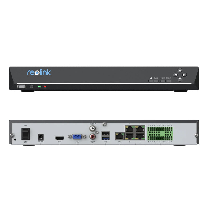 Reolink RLN36 36-channel 12MP network video recorder (NVR) without hard drive, supporting up to 36 IP cameras and 48TB of expandable storage