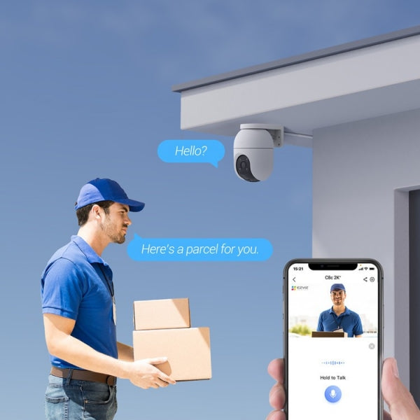EZVIZ C8c (4MP) Outdoor PT WiFi Camera | Human/Vehicle Shape Detection, Color Night Vision, Two Way Talk, Up to 512 GB MicroSD Card