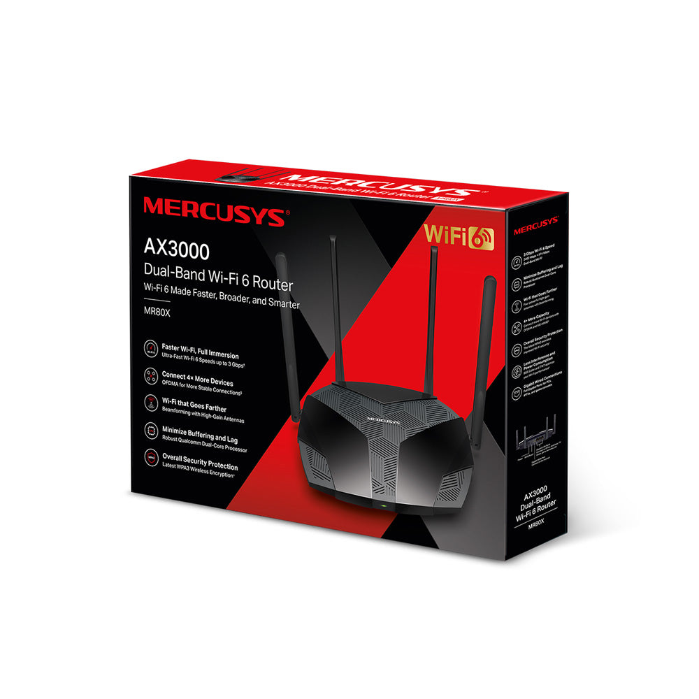 MERCUSYS MR80X AX3000 Dual-Band Wi-Fi 6 Router
