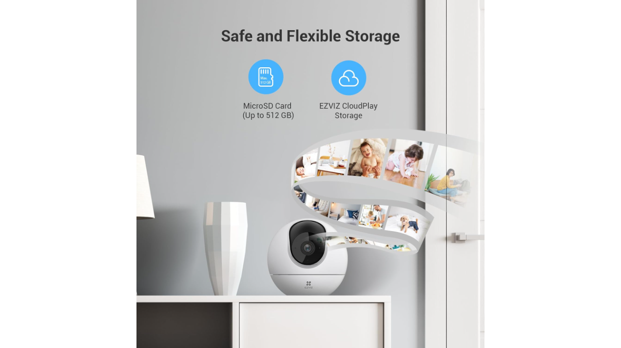 EZVIZ C6c 2K 3MP Indoor WiFi Camera | Two-Way Audio, Pan & Tilt, Auto-Tracking, Smart AI Person Notifications, Night Vision