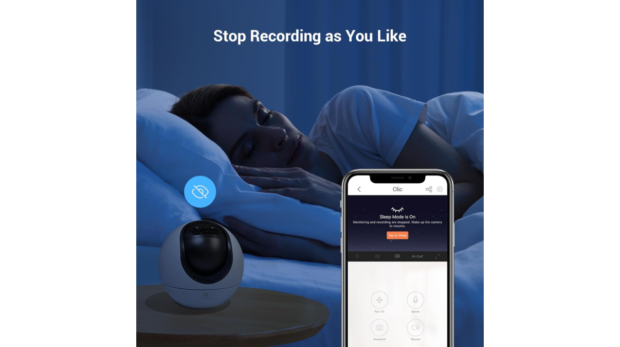 EZVIZ C6c 2K 3MP Indoor WiFi Camera | Two-Way Audio, Pan & Tilt, Auto-Tracking, Smart AI Person Notifications, Night Vision