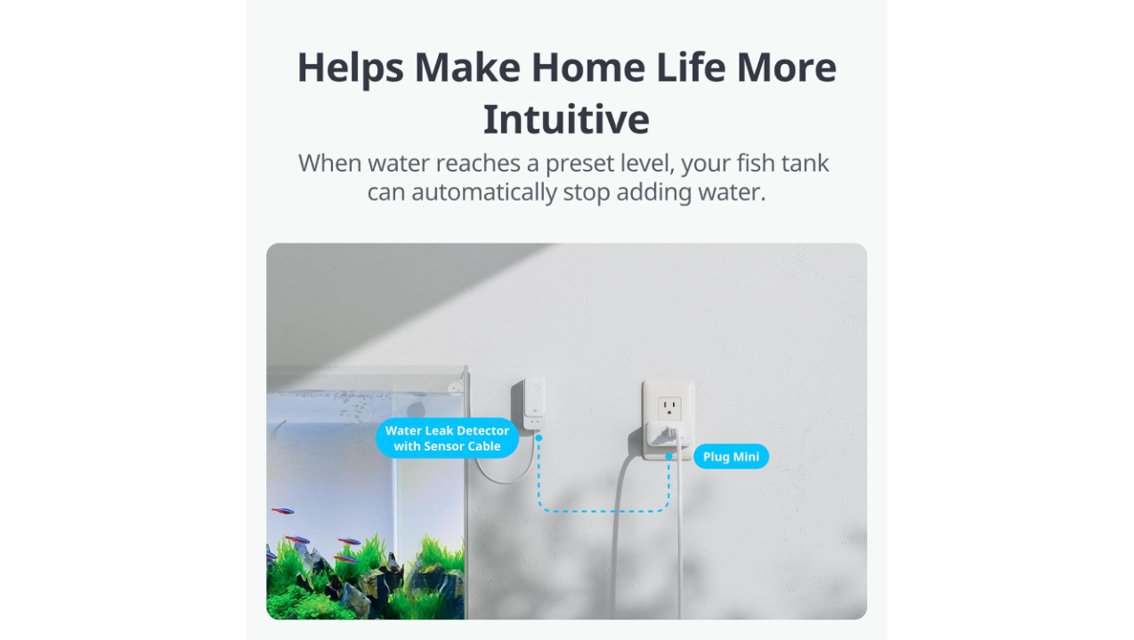 SwitchBot WiFi Water Leak Detector/Sensor | Wireless Leak Detector w/ 1m Sensing Cable, No Hub Required (Support 2.4G)