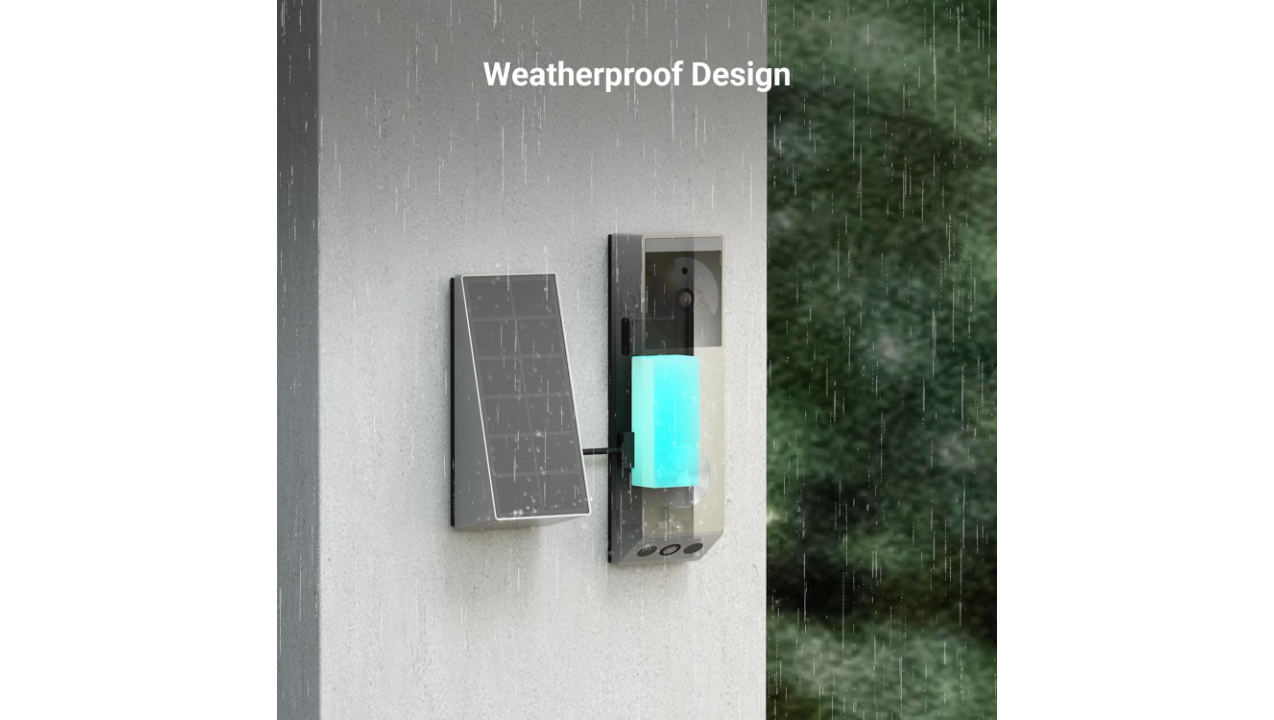 EZVIZ EZEP3XPRO 2K Battery-powered Video Doorbell with Solar Panel| Battery-Powered, Smart Camera with Chime, Motion Detection, 2-Way Audio, Night Vision, Alexa Compatible