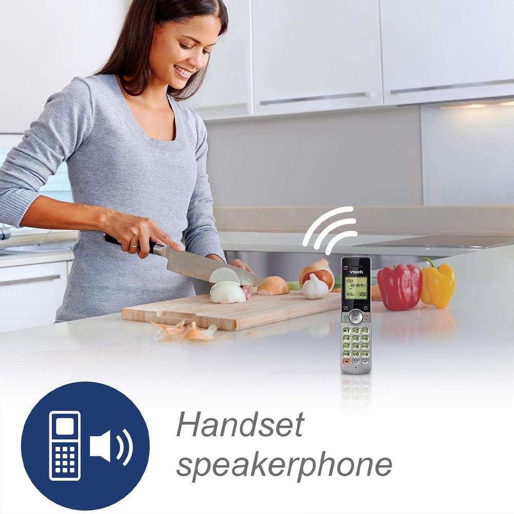 VTech 4-Handset DECT 6.0 Cordless Phone With Caller ID (CS6919-4) - Silver