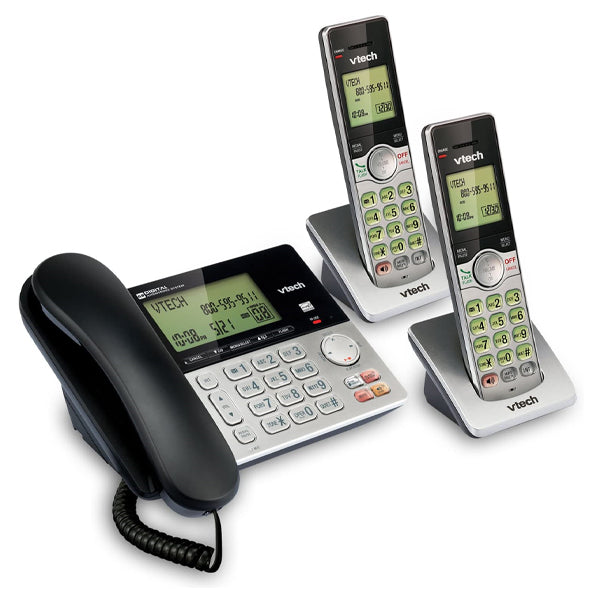 VTech 2-Handset DECT 6.0 Cordless Phone with Answering System and Caller ID (CS6949-2)