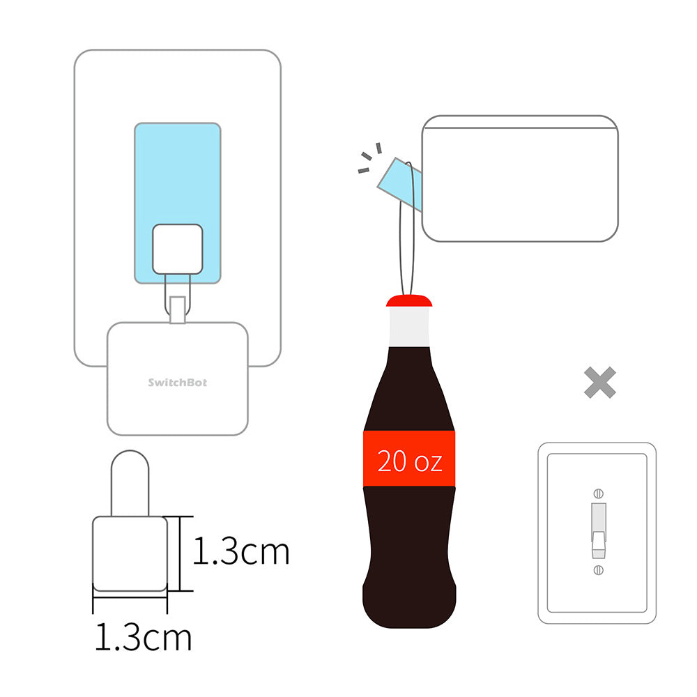 SwitchBot Bot | Smart Switch Pusher - Add SwitchBot Hub Mini to Make it Compatible with Alexa, Google Home, IFTTT