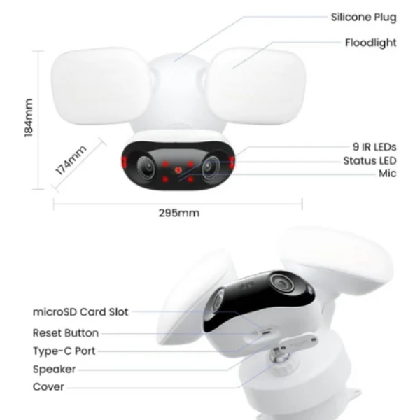 Reolink Floodlight F751W 8MP WiFi Dual-Lens Wired Floodlight Security Camera