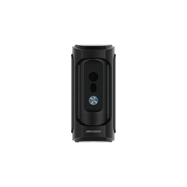 Hikvision DS-KB8113-IME1 vandal-resistant IP video doorbell with 2MP HD camera, PoE, True WDR, two-way audio, IP65 weatherproof housing, and IK09 impact-resistant design for secure access control.