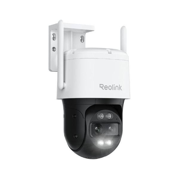 Reolink TrackMix W760 8MP WiFi dual-lens PTZ outdoor security camera with 6X zoom, auto-zoom tracking, AI detection, 4K video, and color night vision