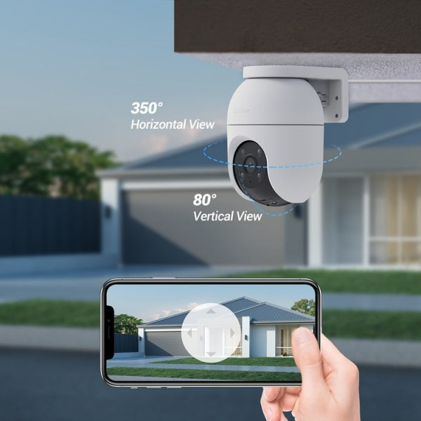 EZVIZ C8c (4MP) Outdoor PT WiFi Camera | Human/Vehicle Shape Detection, Color Night Vision, Two Way Talk, Up to 512 GB MicroSD Card