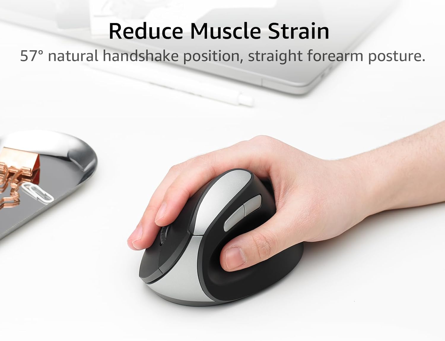 Rapoo EV250 Silent Vertical Ergonomic Wireless Optical Mouse, Black