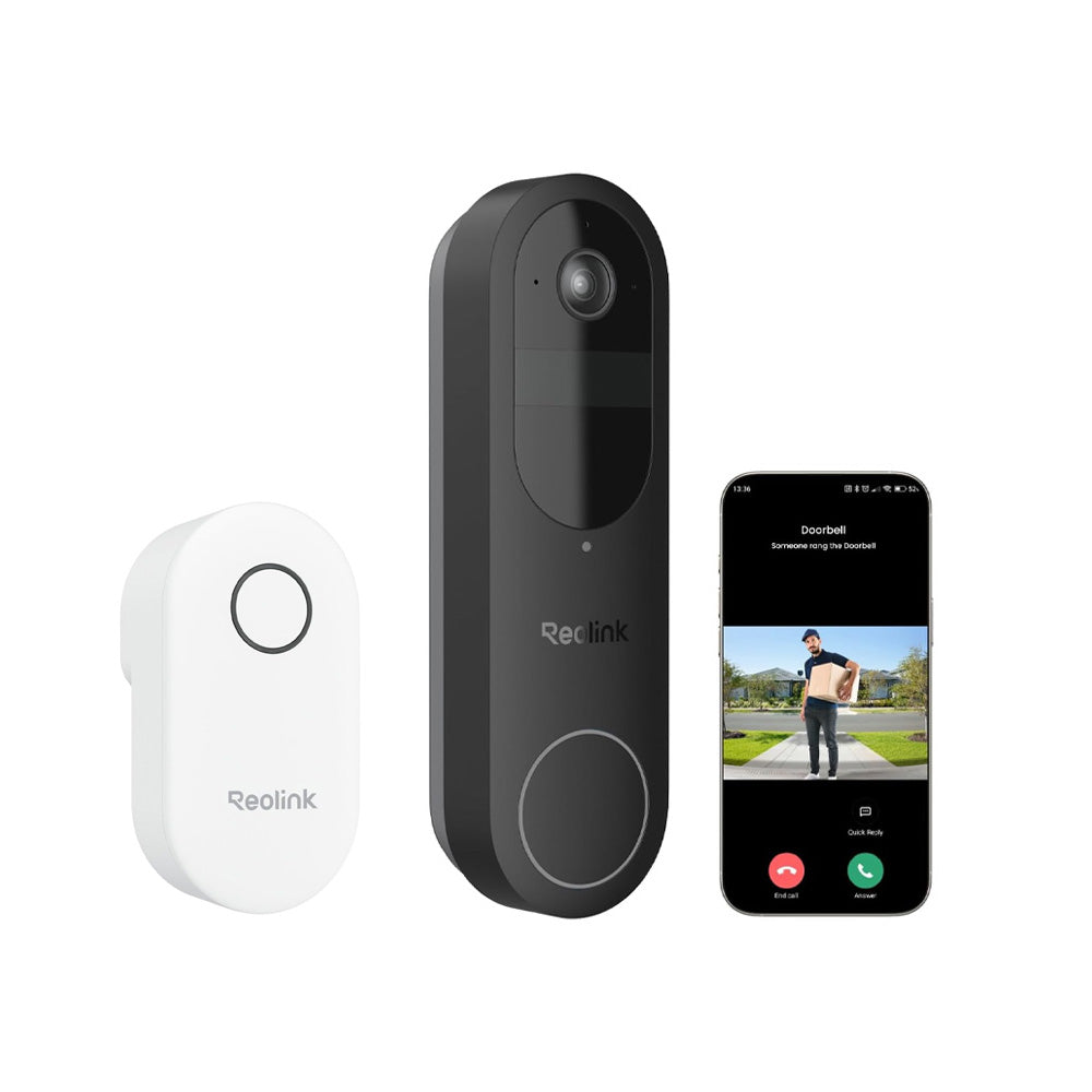Reolink Smart 4MP Battery-powered WiFi Video Doorbell Gen 2 with wireless chime for smart home security