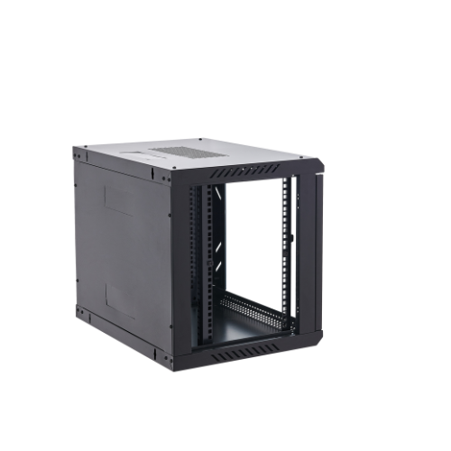 9U Unassembled Wall Mount Network Server Cabinet | Locking Glass Door, 2 Fans, Network Enclosure for IT/Data Computer Equipment