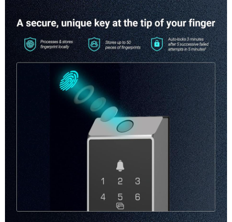 EZVIZ DL04 Pro Security Smart Lock Deadbolt, 2-in-1 Doorbell+Fingerprint Keyless Entry, App Remote Control, Sturdy Design, IP55 Waterproof, Smart Integration with EZVIZ Cameras