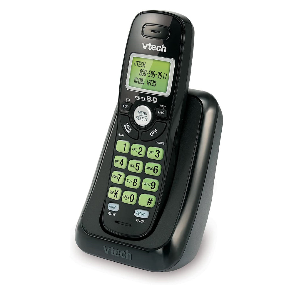 Vtech Dect 6.0 Single Handset Cordless Phone with Caller ID, Green Backlit Keypad and Display (CS6114-11)