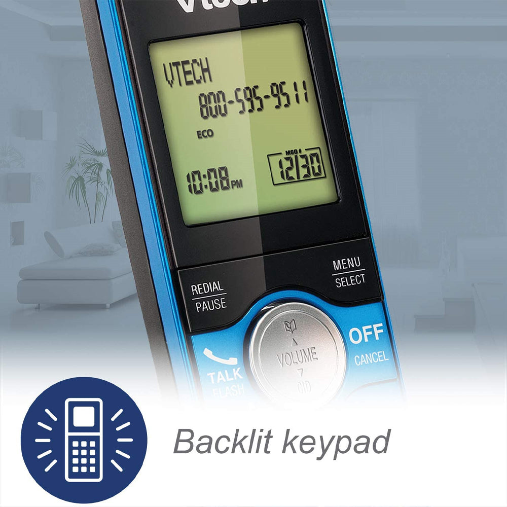 VTech 1-Handset DECT 6.0 Cordless Phone (CS6919-15) - Blue