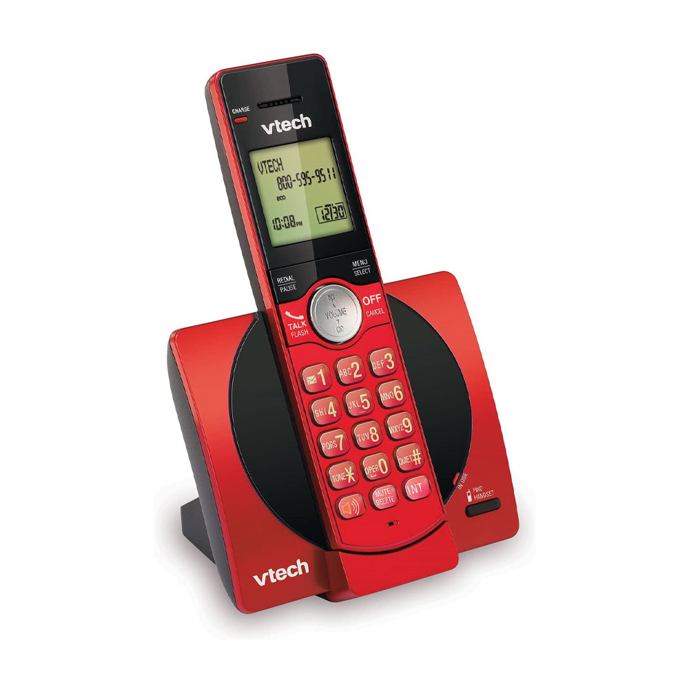 VTech 1-Handset DECT 6.0 Cordless Phone with Caller ID (CS6919-16) - Red