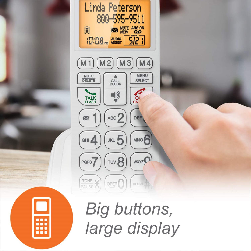 VTech CareLine 1-Handset DECT 6.0 Cordless Phone with Answering System (SN5127) - White