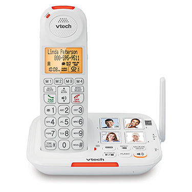 VTech CareLine 1-Handset DECT 6.0 Cordless Phone with Answering System (SN5127) - White