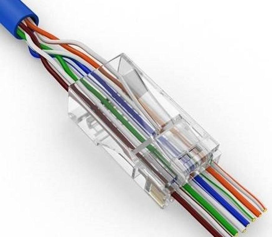 CAT5e Easy Feed Through RJ45 Modular Plug, 100 Pack