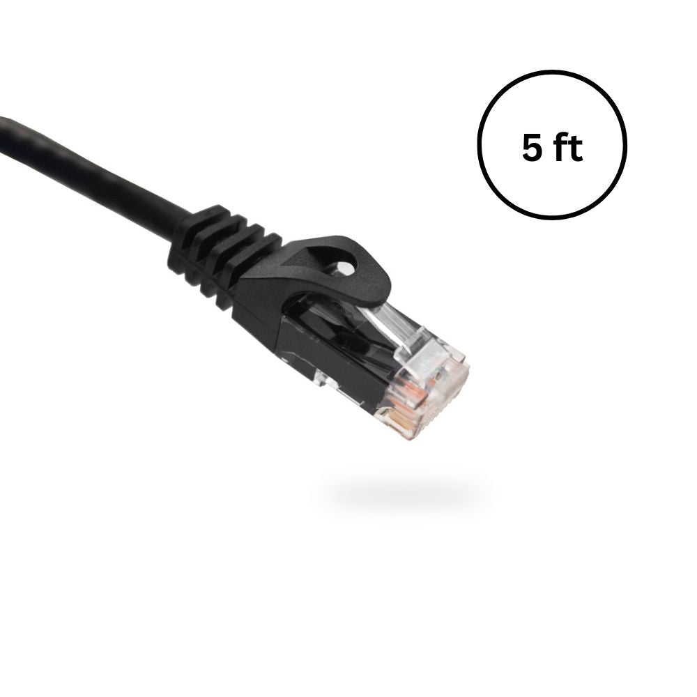 CAT6 5 ft Bare Copper Patch Cable with Boot and Protector (10 pack) | Available in Blue, White, Black, and Yellow