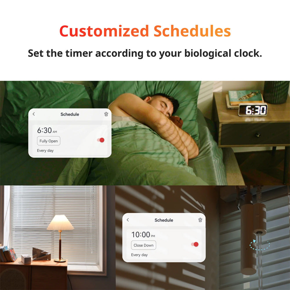 SwitchBot Blind Tilt | Smart Electric Blinds with Bluetooth Remote Control, Solar Powered, Light Sensing Control