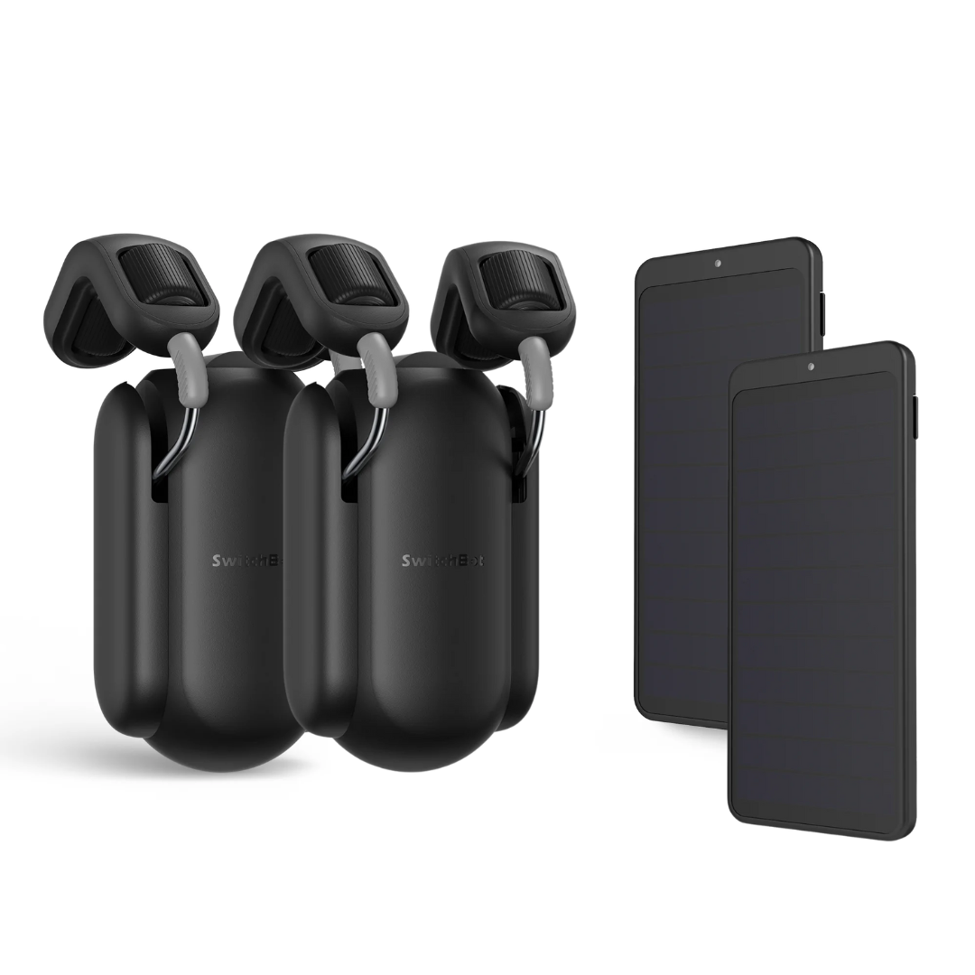 SwitchBot Curtain Bots with Solar Panel Bundle | Smart Electric Motor - Wireless App Automate Timer Control, Add SwitchBot Hub Mini to Make it Compatible with Alexa, Google Home, IFTTT