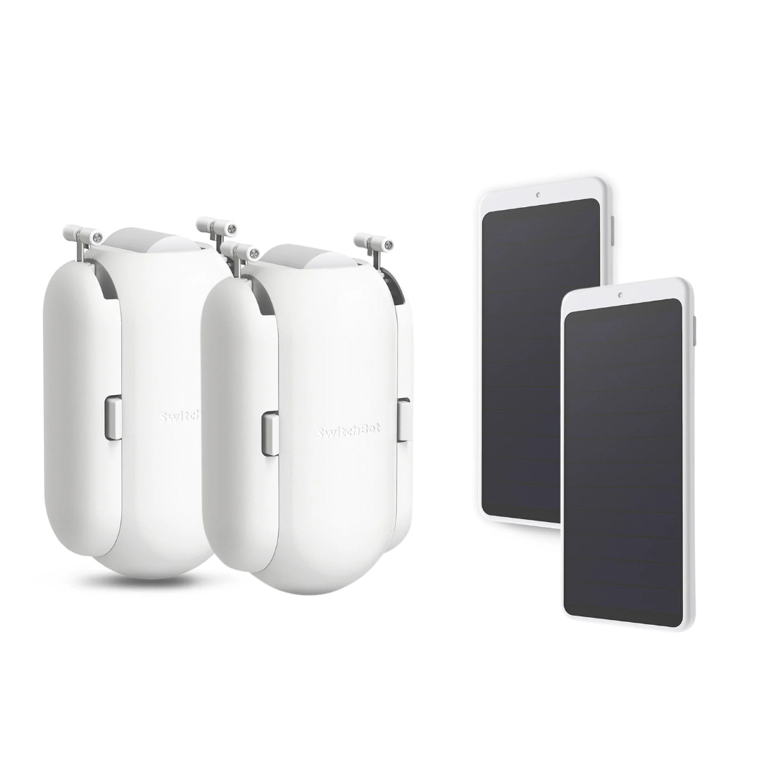SwitchBot Curtain Bots with Solar Panel Bundle | Smart Electric Motor - Wireless App Automate Timer Control, Add SwitchBot Hub Mini to Make it Compatible with Alexa, Google Home, IFTTT