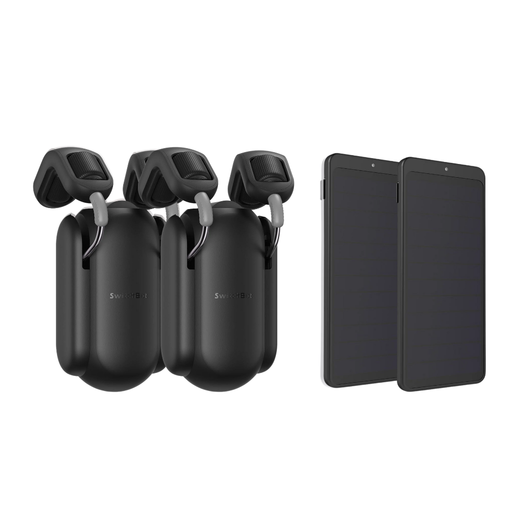 SwitchBot Curtain Bots with Solar Panel Bundle | Smart Electric Motor - Wireless App Automate Timer Control, Add SwitchBot Hub Mini to Make it Compatible with Alexa, Google Home, IFTTT