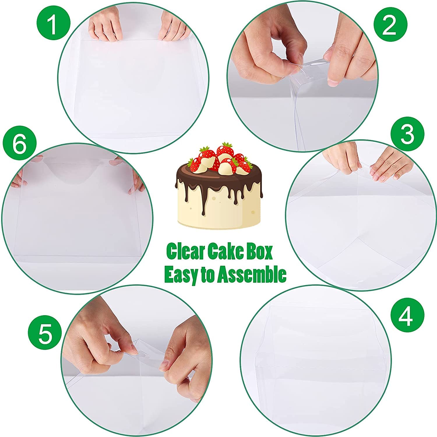 Clear Cake Box Perfect for Birthdays, Weddings, Anniversaries, Etc. - 8" 26x26x17