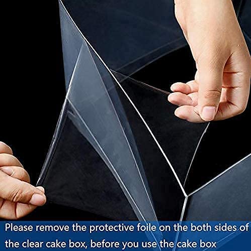 Clear Cake Box Perfect for Birthdays, Weddings, Anniversaries, Etc. - 6" 21x21x25