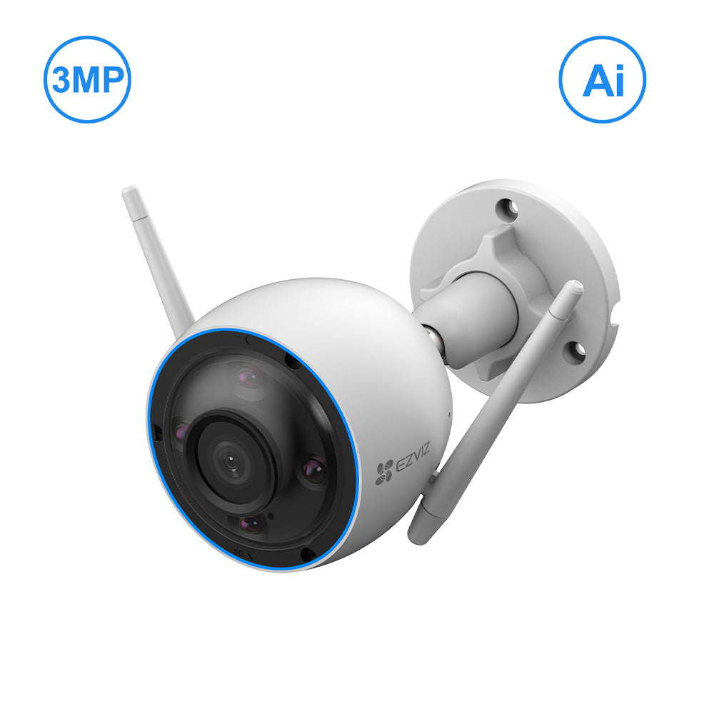 EZVIZ H3 3MP Outdoor WiFi Security Camera | Two-Way Audio, Smart AI Person/Vehicle Notifications