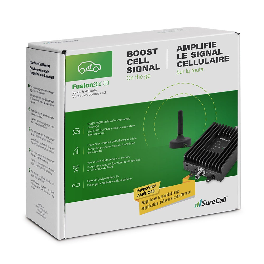 SureCall Fusion2Go 3.0  Vehicle Cell Signal Booster Kit, Boosts 3G/4G LTE for All Canadian Carriers | ISED Approved