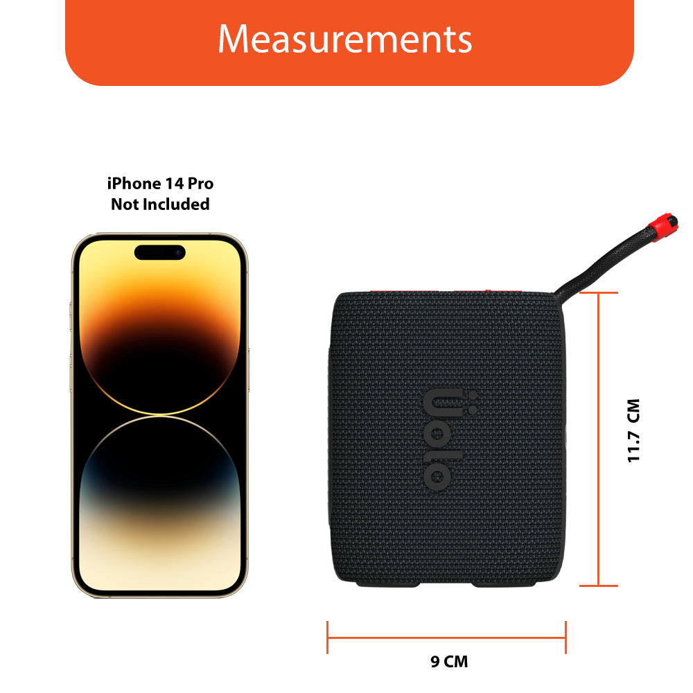 Uolo Pulse GloWave Mini Wireless & FM Speaker | [8W] Stereo Sound, Water Resistant, 20+ Hours Playtime, Emergency flashlight and SOS function