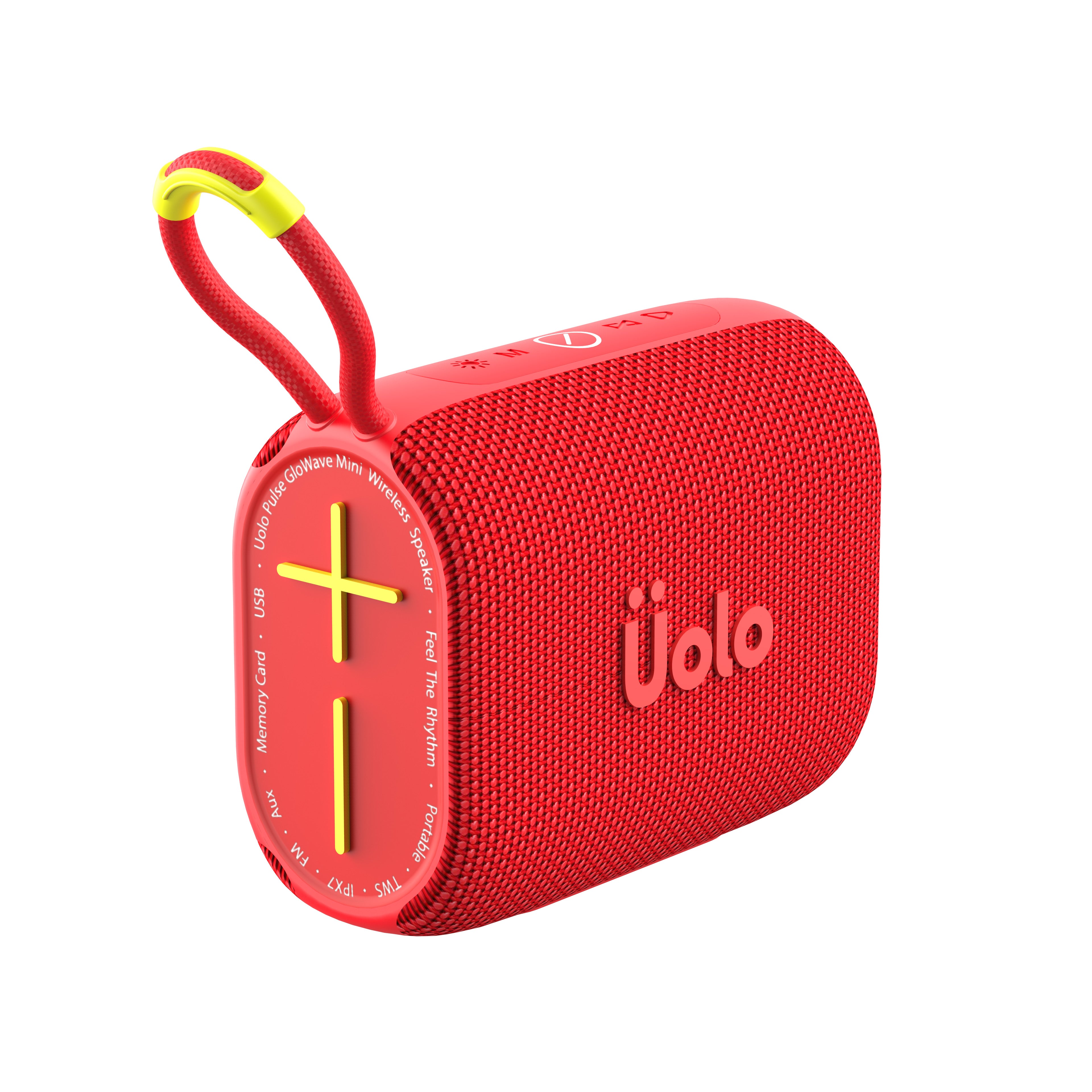 Uolo Pulse GloWave Mini Wireless & FM Speaker | [8W] Stereo Sound, Water Resistant, 20+ Hours Playtime, Emergency flashlight and SOS function