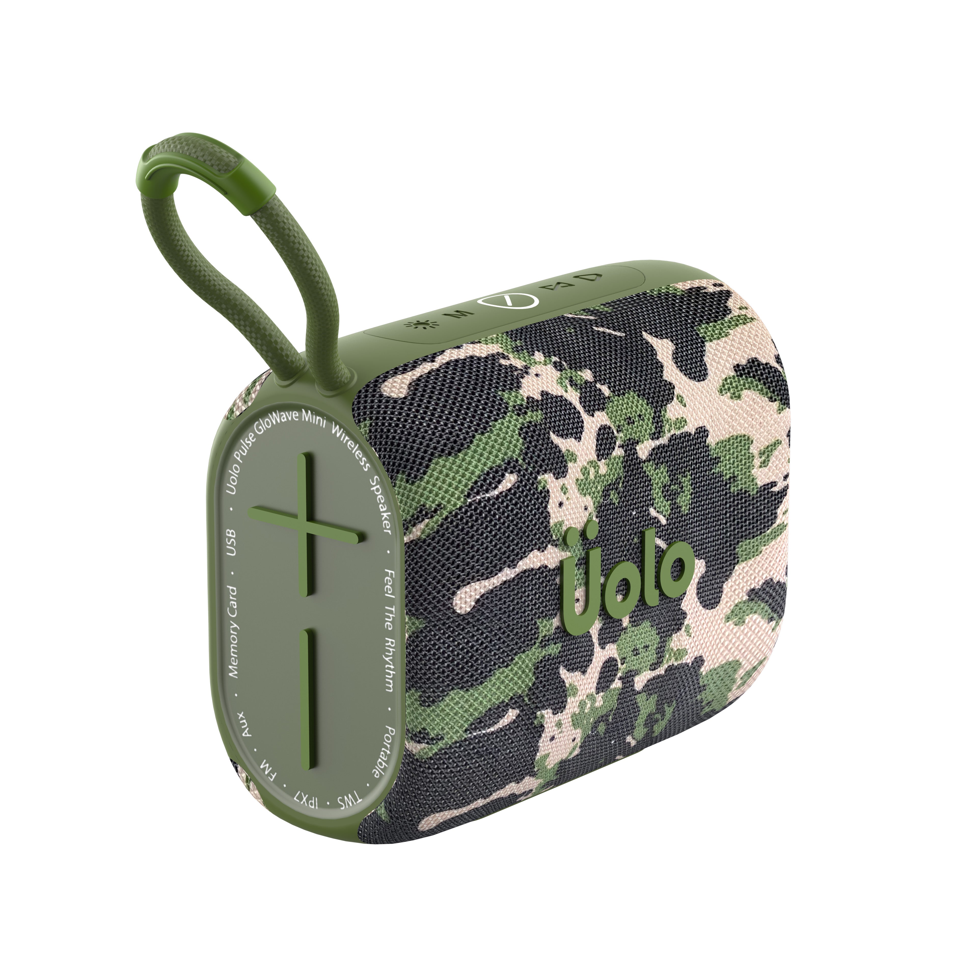 Uolo Pulse GloWave Mini Wireless & FM Speaker | [8W] Stereo Sound, Water Resistant, 20+ Hours Playtime, Emergency flashlight and SOS function